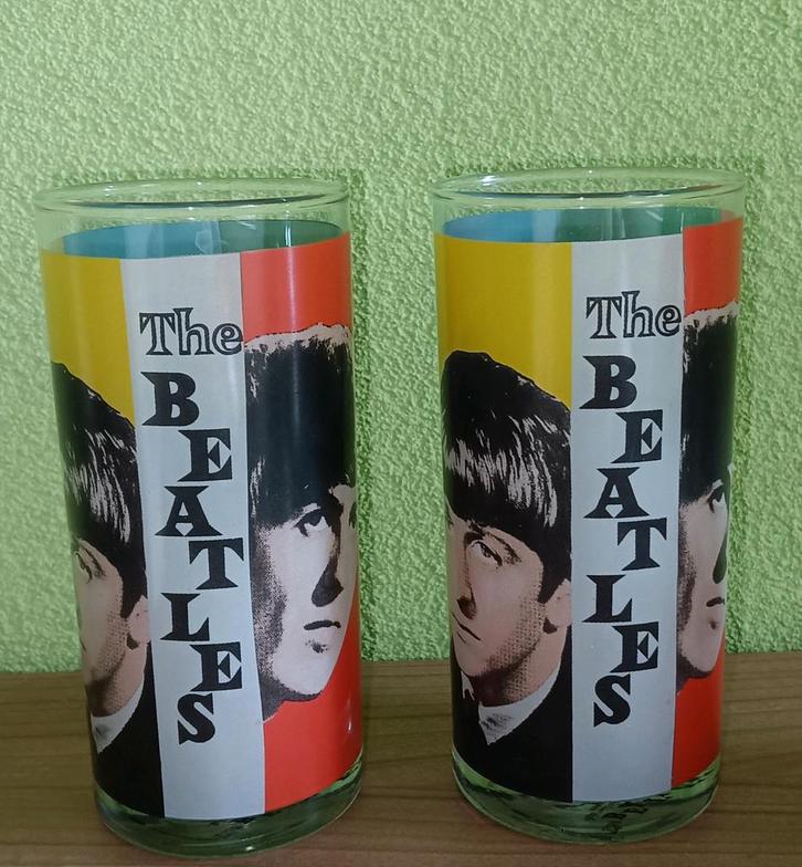The Beatles Glazen - Vintage Set van 2, Antiek en Kunst, Antiek | Glas en Kristal, Ophalen of Verzenden