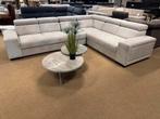 Hoekbank L-325x255 Creme Ribstof Direct/Leverbaar E-7025, Huis en Inrichting, Banken | Bankstellen, Metaal, Hoekbank, 75 tot 100 cm