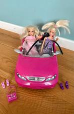 Barbie cabrio auto - incl 2 barbiepoppen, Kinderen en Baby's, Speelgoed | Poppen, Ophalen of Verzenden, Zo goed als nieuw, Barbie