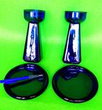 2 Hyacint vazen. Blauw hyacint glas + 2 onderzetters. KOBALT, Minder dan 50 cm, Nieuw, Glas, Blauw