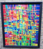 LABYRINTHE DE COULEURS. Sign. Acryl/doek., Ophalen