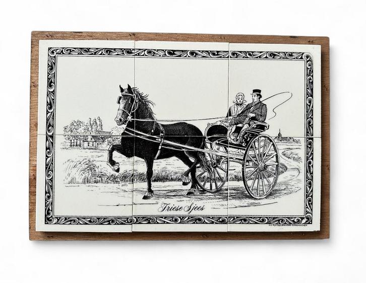 Schoonhoven Plateel Tegel - Friese Sjees, Antiek en Kunst, Antiek | Wandborden en Tegels, Ophalen of Verzenden