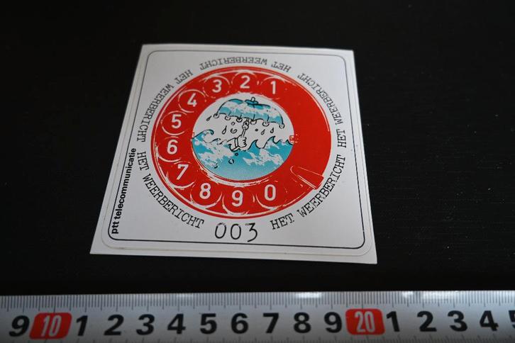 sticker PTT Telecom Het weerbericht 003, Verzamelen, Stickers, Zo goed als nieuw, Ophalen