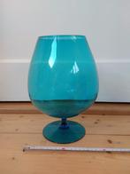 Supergroot cognacglas, turkoois, jaren 70, Ophalen of Verzenden, Zo goed als nieuw
