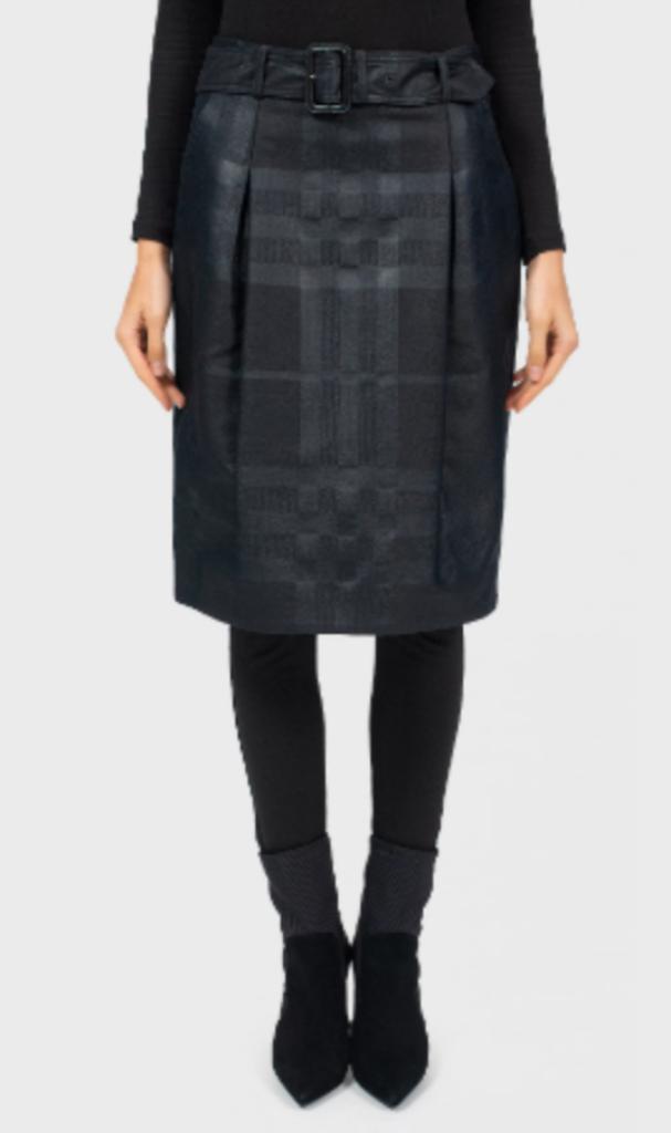 Prachtige grijze geruite Burberry rok met riem 38, Kleding | Dames, Rokken, Zo goed als nieuw, Maat 38/40 (M), Grijs, Knielengte