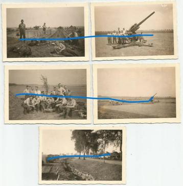Lot 5x foto Flak stelling oostfront beschikbaar voor biedingen