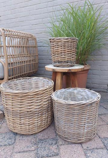 Tuinmand rotan Plantenmand basket rieten mand 3 stuks Nieuw beschikbaar voor biedingen
