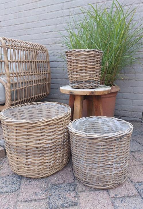 Tuinmand rotan Plantenmand basket rieten mand 3 stuks Nieuw, Tuin en Terras, Bloembakken en Plantenbakken, Nieuw, Overige materialen