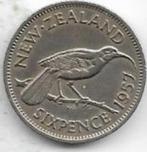 6  pence  1957   Nieuw  Zeeland. km. 26.2, Verzenden, Losse munt