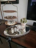 Vintage Spiegel Plateau met Metalen Rand, Huis en Inrichting, Ophalen of Verzenden