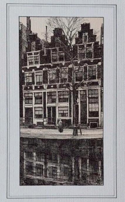 De Bloemgracht ... Amsterdam... L.W.R. Wenckebach., Antiek en Kunst, Kunst | Etsen en Gravures, Ophalen of Verzenden