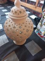 Decoratieve pot met gaatjes, 21 cm hoog, Overige materialen, Gebruikt, Crème, Ophalen of Verzenden