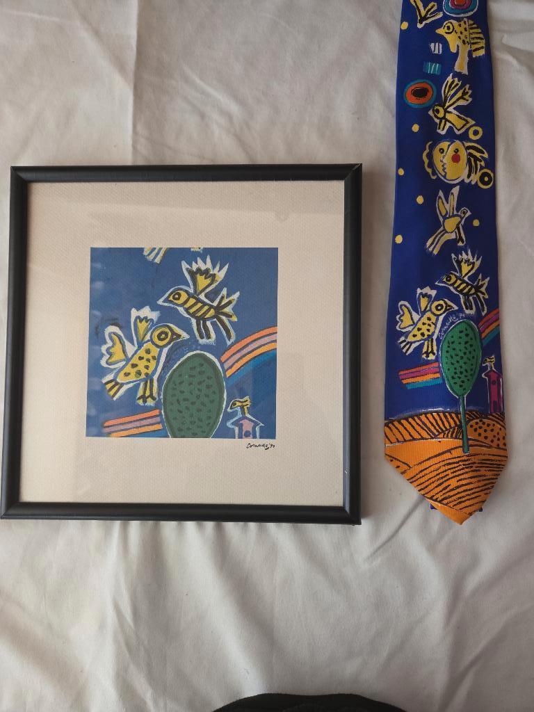 Corneille, 2 items: the Tie, zijden stropdas en litho, Ophalen