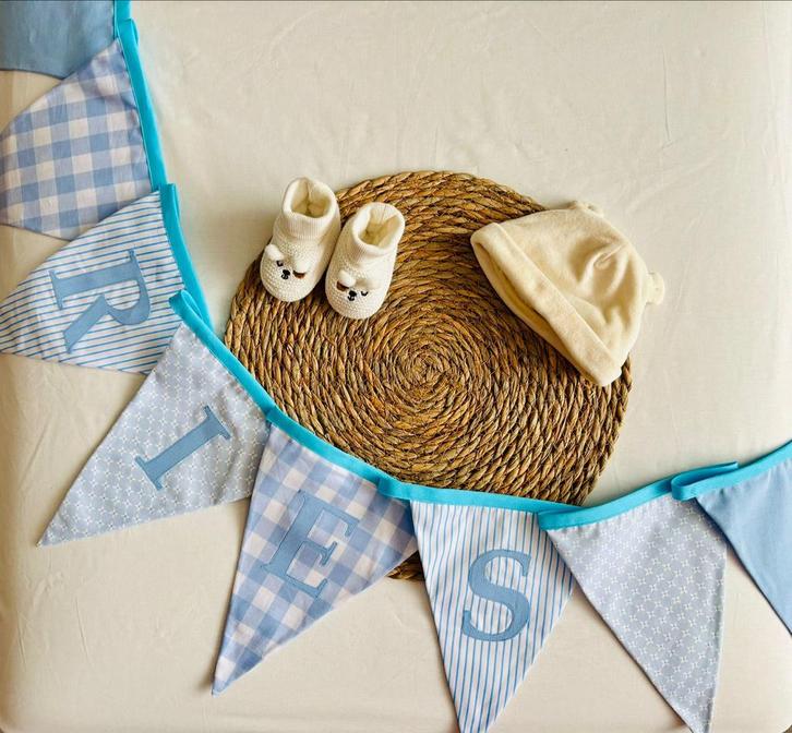 Geboorteslinger op Naam - Handgemaakt! Atelier Baks, Kinderen en Baby's, Babykleding | Overige, Nieuw, Jongetje of Meisje, Ophalen of Verzenden