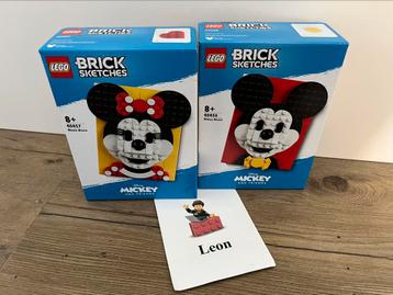 Lego Brick Sketches 40456 Mickey Mouse & 40457 Minnie Mouse beschikbaar voor biedingen