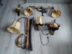 Set " boederij" lampen, met lederen kappen., Ophalen