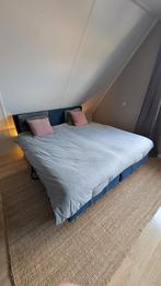 Boxspring Elektrisch verstelbaar 180x200 Donkerblauw, Ophalen, Gebruikt, Blauw, Tweepersoons