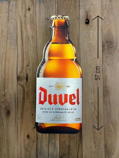 Reclamebord Duvel fles groot 28x70 cm aluminium, Verzamelen, Biermerken, Nieuw, Reclamebord, Plaat of Schild, Duvel, Verzenden