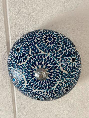 Mozaïek Plafondlamp Blauw Glas beschikbaar voor biedingen