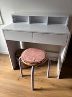Witte kaptafel / bureautje met spiegel, Huis en Inrichting, Ophalen, Zo goed als nieuw, 50 tot 100 cm, Minder dan 100 cm