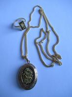 Ketting en ring om foto in te doen., Ophalen, Met hanger, Nieuw, Goud