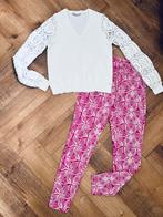 Studio anneloes set M broderie trui & stairdown batik broek, Maat 38/40 (M), Ophalen of Verzenden, Zo goed als nieuw, Roze