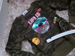 Army Green Trui Sweater Glitter Pailletten 134, Verzenden, Gebruikt, Meisje, Trui of Vest