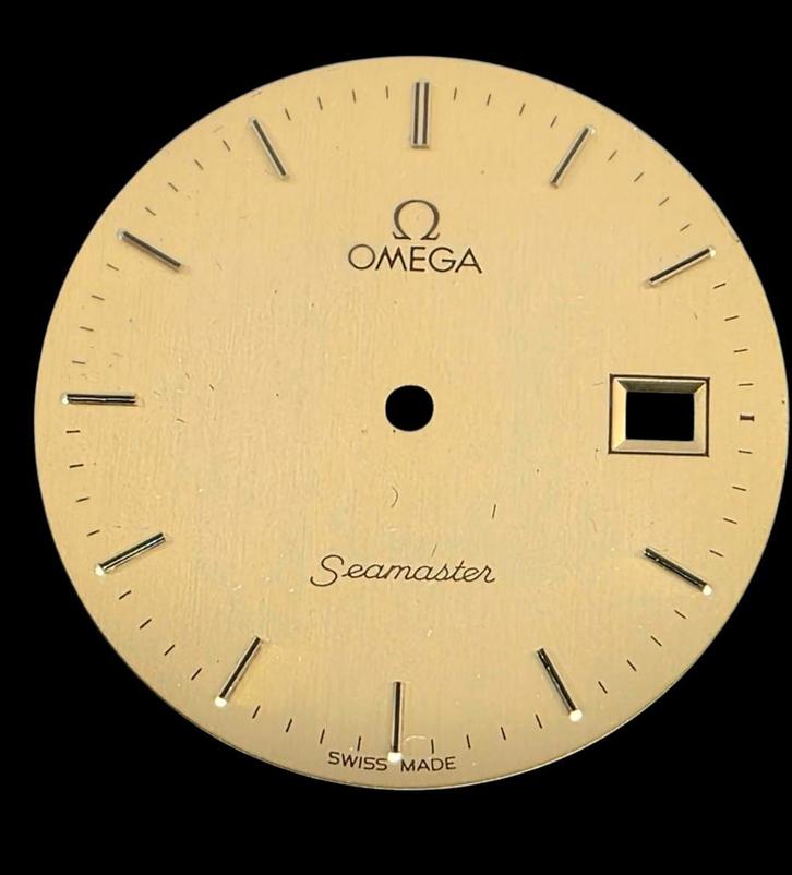 Omega Seamaster N.O.S new old stock Wijzerplaat is goudkleur, Sieraden, Tassen en Uiterlijk, Horloges | Antiek, Omega, Staal, 1960 of later