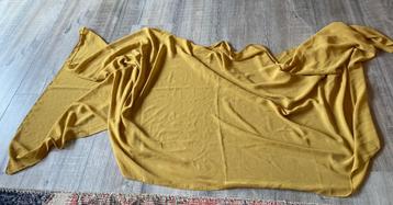 Vintage mosterdgeel zijde sjaal doek coupon stof omslagdoek beschikbaar voor biedingen