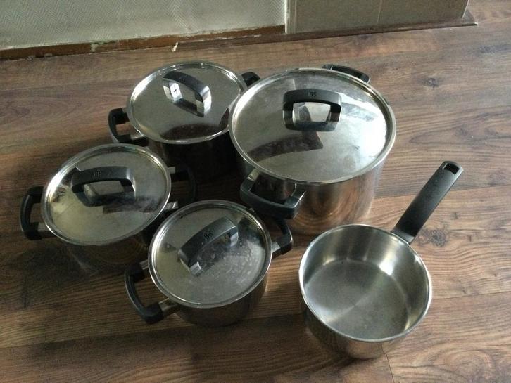 BK pannen set van 5 stuks, Huis en Inrichting, Keuken | Potten en Pannen, Zo goed als nieuw, Rvs, Ophalen of Verzenden