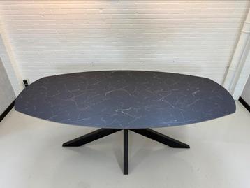 Deens ovale tafel 220x110cm HPL marmerlook deens ovaal OP=OP beschikbaar voor biedingen
