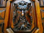 2 Deurpanelen paneel met Duivel / Sater gezichten ornament, Ophalen of Verzenden