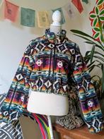 Aztec tribal regenboog teddy hippie cropped bomber jas vest, Ophalen of Verzenden, Zo goed als nieuw, Maat 38/40 (M)