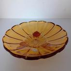 Amberkleurig glazen schaaltje op 3 pootjes, Ophalen of Verzenden