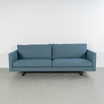 1x Montis Axel Bank 3-zits/190cm Blauw Stof - Slede Zwart beschikbaar voor biedingen