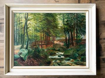 Wilhelm W Pramme - Olieverf schilderij Boslandschap 1922 beschikbaar voor biedingen