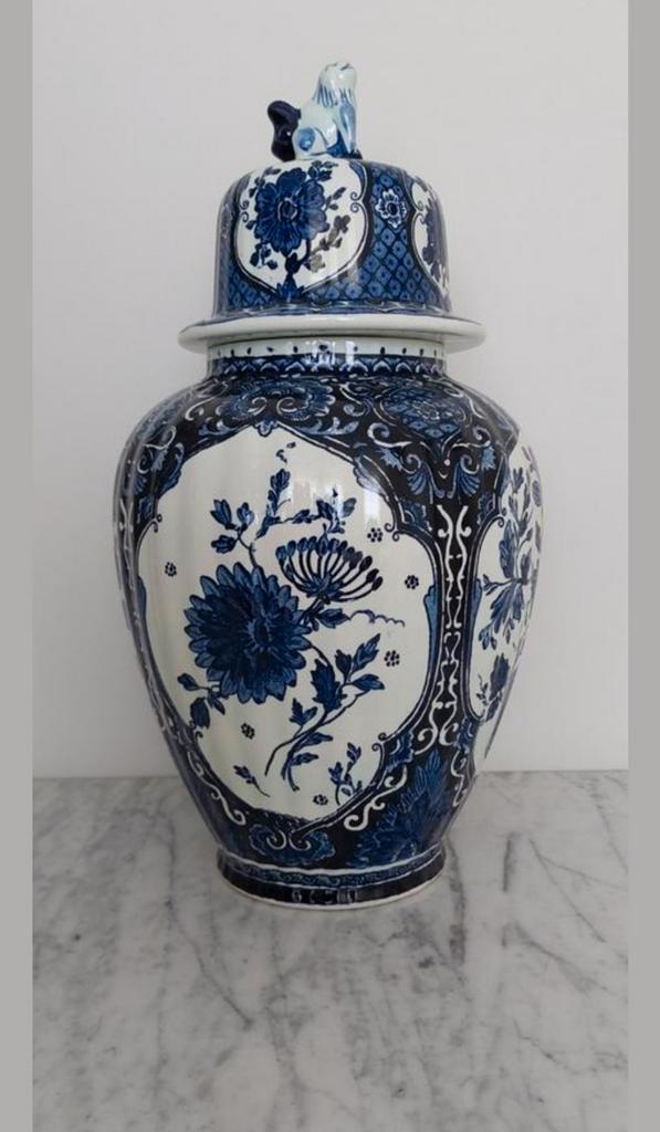 Delfse dekselvaas, Antiek en Kunst, Antiek | Vazen, Ophalen of Verzenden