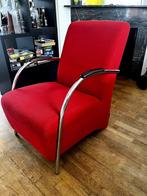 WOOOD fauteuil gestoffeerd rood, Huis en Inrichting, Fauteuils, 75 tot 100 cm, Minder dan 75 cm, Halifax, Gebruikt