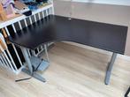 Zwart bureau Ikea met plank voor computer, Ophalen, Gebruikt, Bureau
