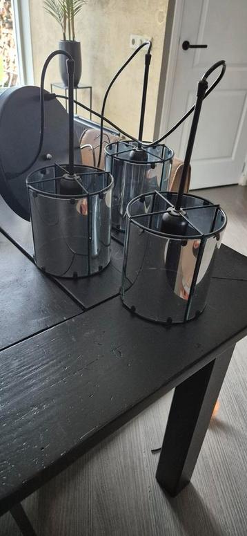 Smokey Folie Glas Hanglamp - Verstelbaar beschikbaar voor biedingen