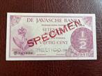 Nederlands-Indië 1/2e gulden 1948 zeldzame specimen, Ophalen of Verzenden, Los biljet