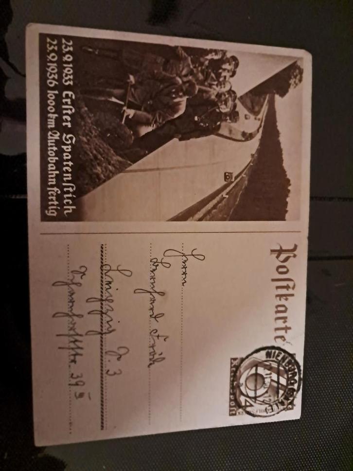 Autobahn Postkaart - Eerste Schep & 1000km, Verzamelen, Militaria | Tweede Wereldoorlog, Ophalen of Verzenden