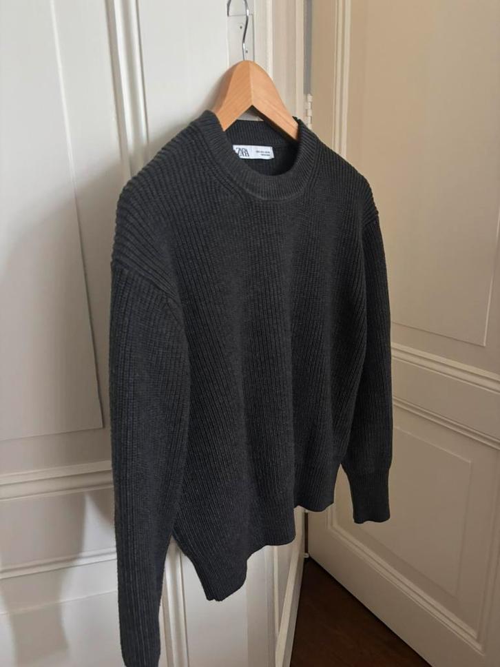 Zara grijze knitted sweater, antraciet kabeltrui maat S/M, Kleding | Dames, Truien en Vesten, Nieuw, Maat 36 (S), Grijs, Ophalen of Verzenden
