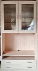 hoge tv kast / vitrinekast, Ophalen, 100 tot 150 cm, Glas, Zo goed als nieuw