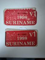 Te koop nummerbord stickers Suriname uit 1998, Ophalen of Verzenden, Gebruikt