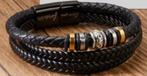 Nieuwe Leren armband voor heren en jongens, Zwart, Nieuw, Leer, Ophalen of Verzenden