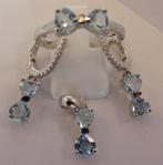 Nieuwe zilveren ring+oorbel+hanger met blauwe Topaas, Sieraden, Tassen en Uiterlijk, Ringen, 18 tot 19, Nieuw, Met edelsteen, Dame