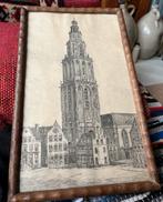 Martinitoren Groningen in Lijst achter Glas-Tekening/Ets?, Ophalen of Verzenden