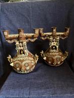 Twee prachtige Mexicaanse kandelaars., Verzenden, Keramiek of Aardewerk