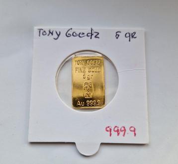 Gouden tony goetz  5 gram 999.9 baar  beschikbaar voor biedingen